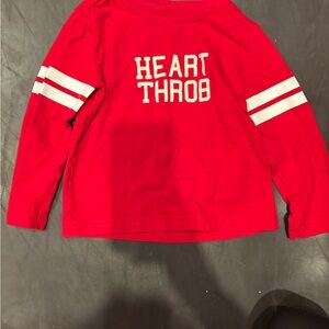 Janie and Jack Red Long Sleeve Tee with Heart Throb Print